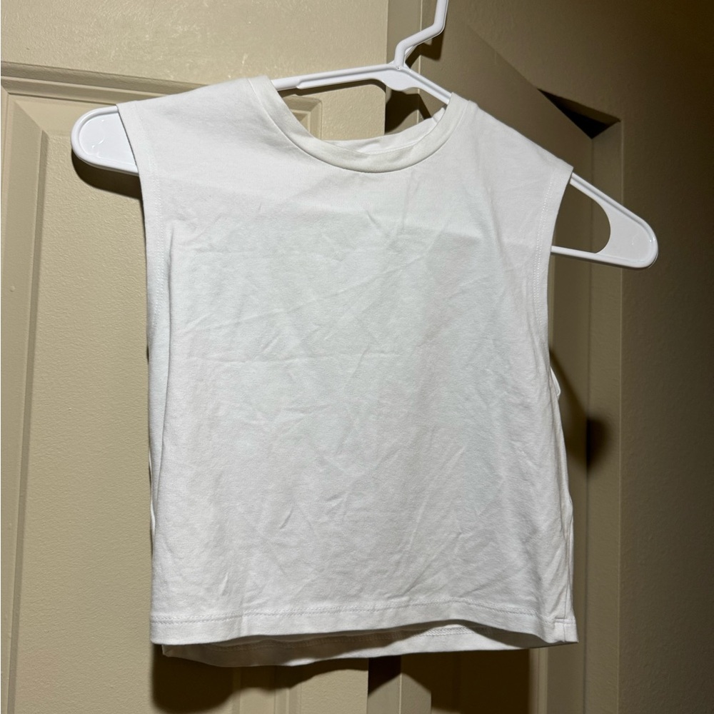 Zara Cropped White Tank Top